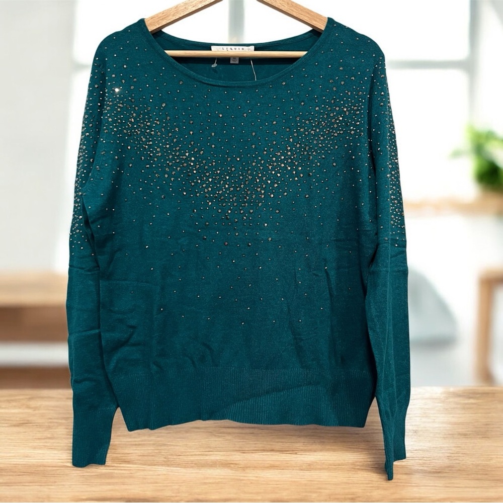 Liquid by sioni women’s‎ embellished sweater XL